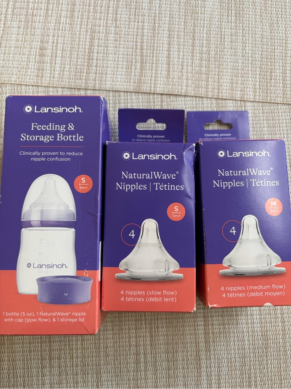 Lansinoh NaturalWave Nipple & Feeding Bottle S with extra Nipples